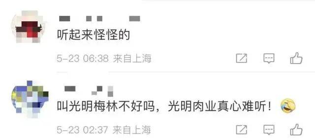 冲上热搜！上海梅林拟改名“光明肉业”，网友建议亮了 第4张